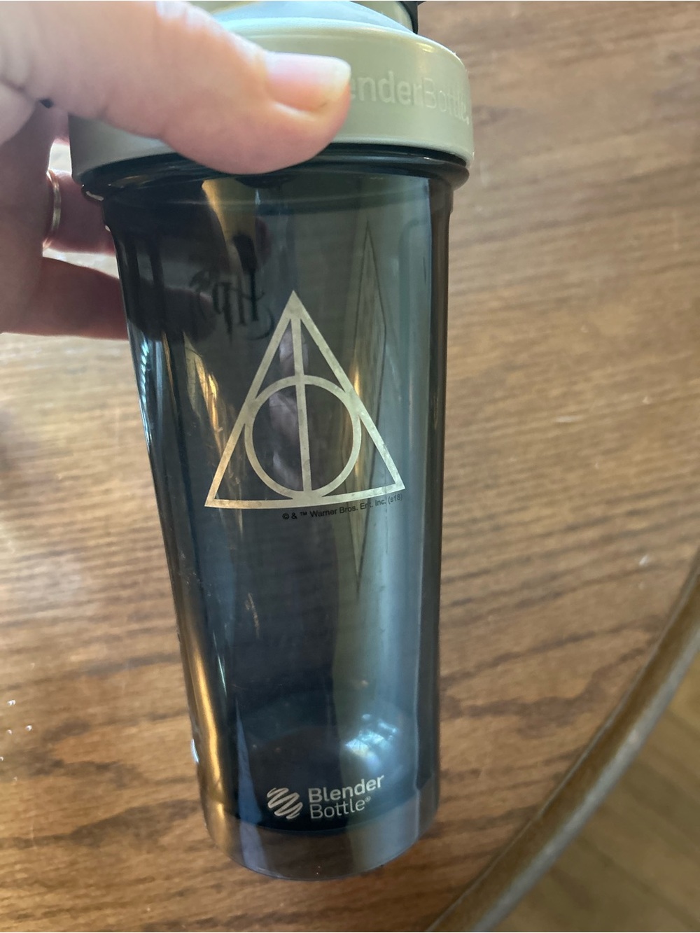 BlenderBottle Harry Potter Deathly Hallows Shaker - Black with Gray Lid